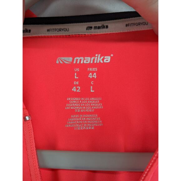Marika Jacket Hooded Active Sweatshirt L Neon Pink Black Side Slit Long‎ Sleeve - Picture 3 of 8
